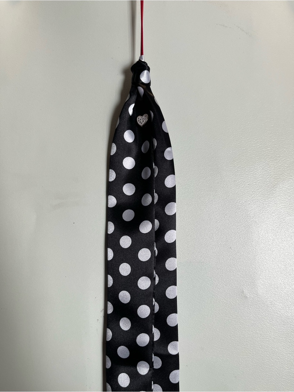 Satin Scarf Necklace with Decorative Pin